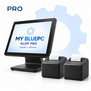 Ilustración del alquiler TPV PRO de MY BLUEPC con Glop Pro y dos impresoras