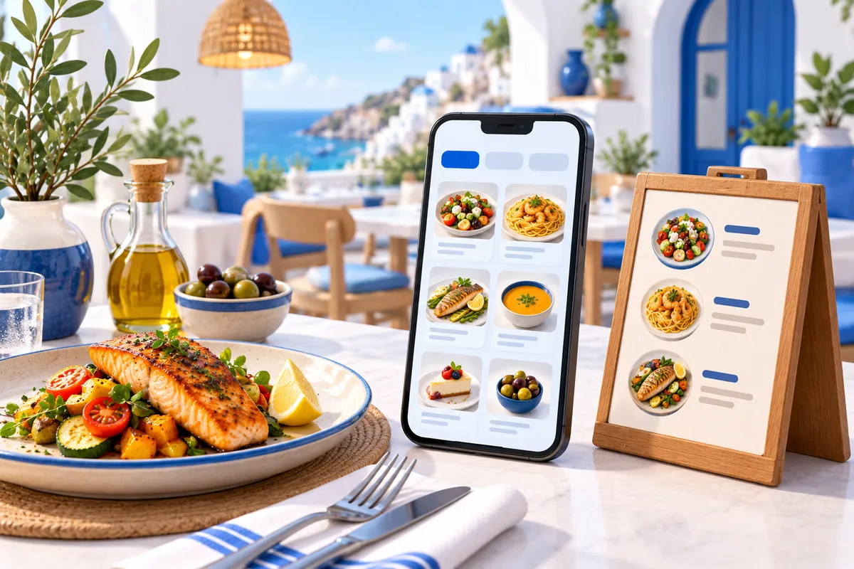 Carta digital d’un restaurant consultada amb el mòbil